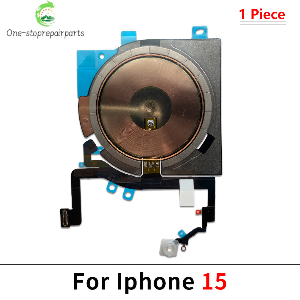 Wireless Charging Coil Sticker With Power Volume Flex Cable For iPhone 11 12 13 14 15 Pro Max Wireless Charger Panel iPhone phone repair parts