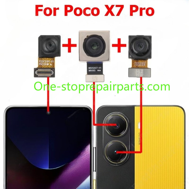 Camera For Xiaomi Poco X7 Pro X7Pro Rear Backside Front Facing Frontal Selfie Back Camera Module Xiaomi phone repair parts