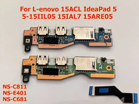 USB switch board For Lenovo 15ACL IdeaPad 5 5-15IIL05 15IAL7 15ARE05 NS-C681 NS-C811 5C50S25061 NS-E401 5C50S25369 5C50S25126 Lenovo laptop repair parts
