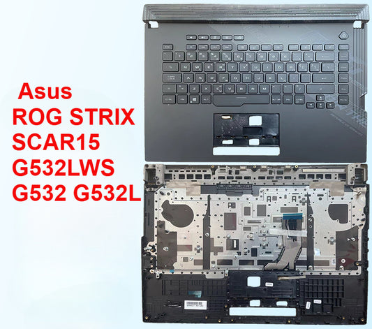 Asus  ROG STRIX SCAR15 G532LWS G532 G532L Palmrest Upper Case w/ Backlit Keyboard