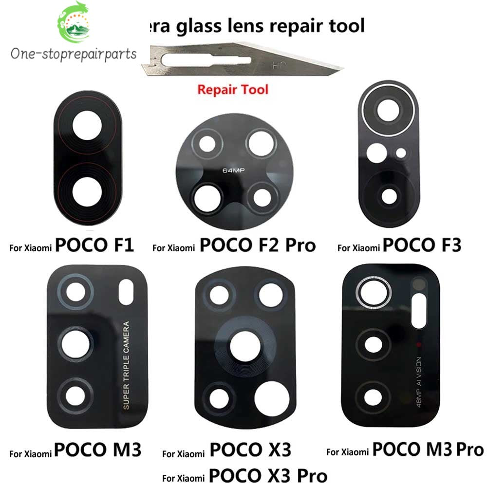 2 Pcs Rear Back Camera Glass Lens Cover For Xiaomi Mi Poco F3 X3 X4 M4 M3 NFC F2 Pro F1 F4 4G 5G Replacement Parts Xiaomi  Xiao mi phone repair parts