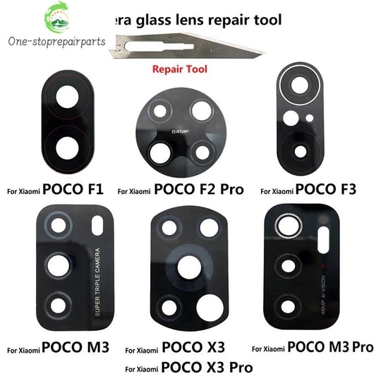 2 Pcs Rear Back Camera Glass Lens Cover For Xiaomi Mi Poco F3 X3 X4 M4 M3 NFC F2 Pro F1 F4 4G 5G Replacement Parts Xiaomi  Xiao mi phone repair parts