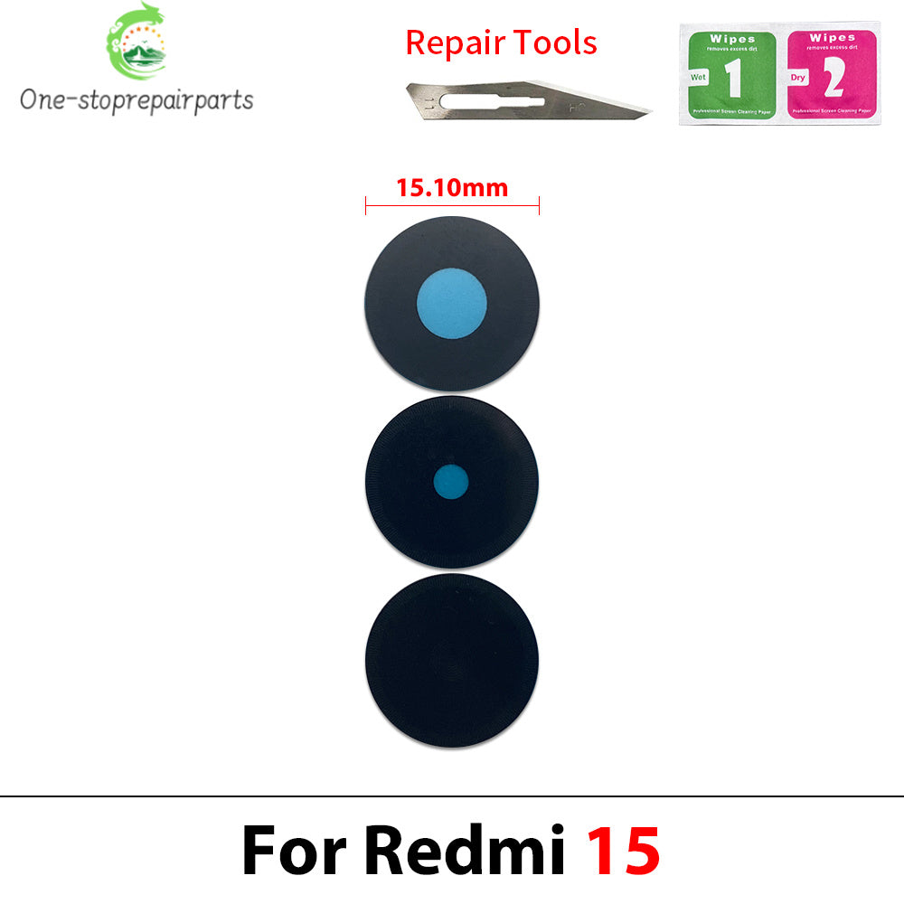 10Pcs, Camera Glass Lens Back Rear Camera Glass Lens with Adhesive For Xiaomi Redmi 12 12C 13 13C 14C 15 15C 4G 5G  Xiaomi  Xiao mi phone repair parts