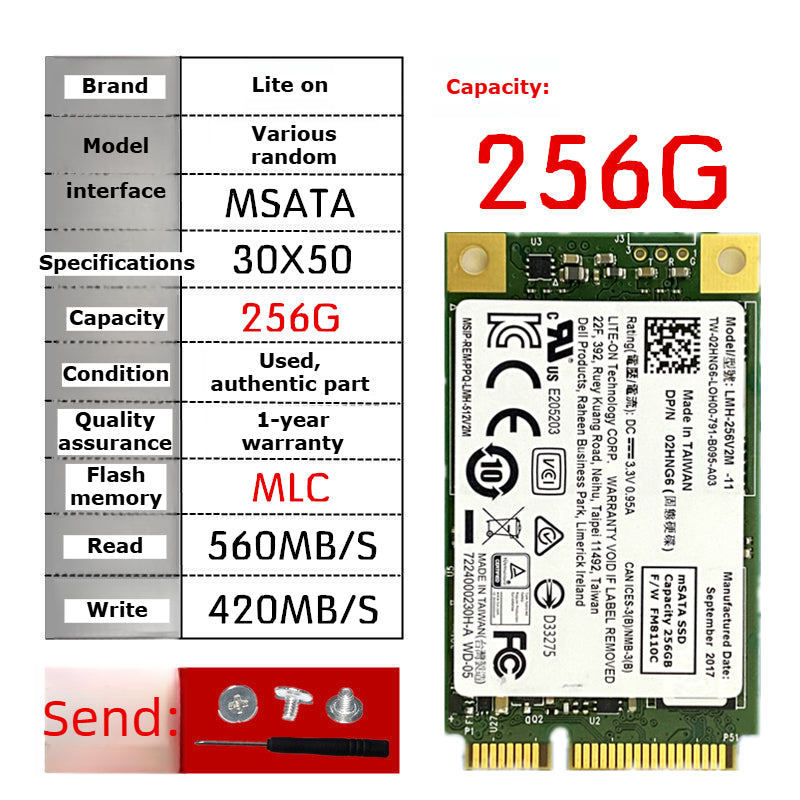 Laptop SSD for Samsung PM851 128G 256G 512G MSATA  TLC  MLC  64G 32G Toshiba Hynix Kingston Micron SanDisk solid state disk