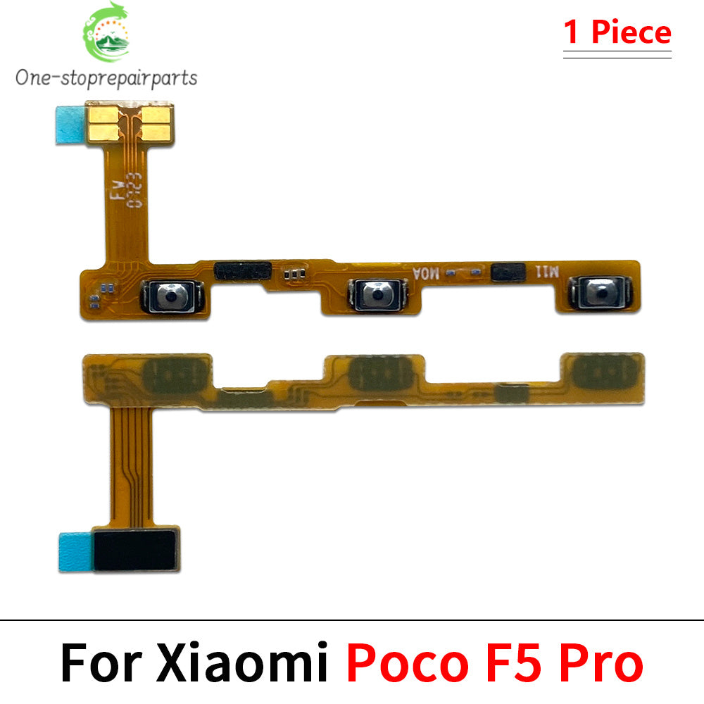 10Pcs, Power On Off Volume Side Button Key Flex Cable For Xiaomi Poco F4 F5 M3 M4 X3 X4 X5 X6 Pro 4G 5G GT Xiaomi  Xiao mi phone repair parts