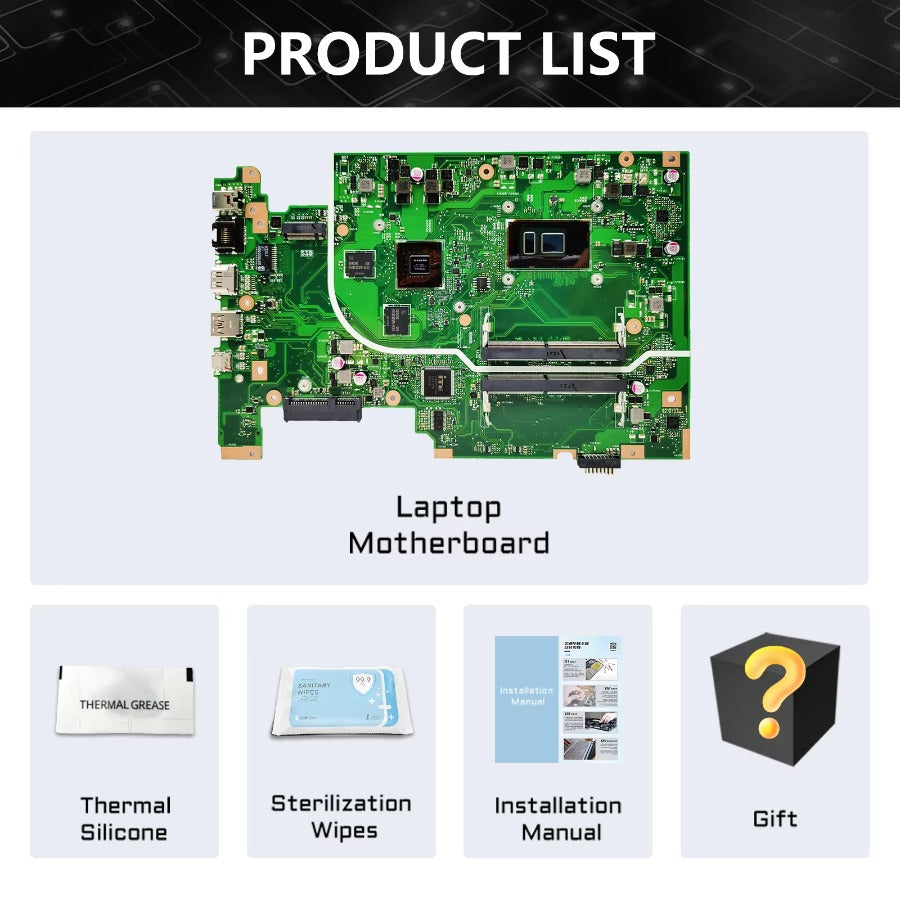 X705UAP With 4405U CPU Laptop Motherboard For Asus X705UNR X705UBR X705UN X705UV X705UVP X705UQR X705UQ X705UA X705UAP Mainboard ASUS laptop repair parts
