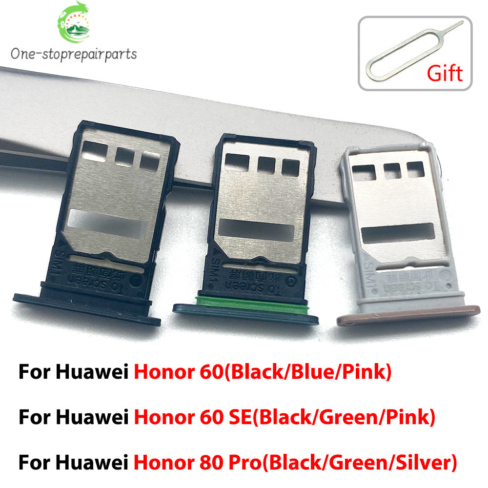New For Huawei Honor 60 80 Pro Se SIM Card Tray Slot Holder Adapter Accessories Huawei phone repair parts