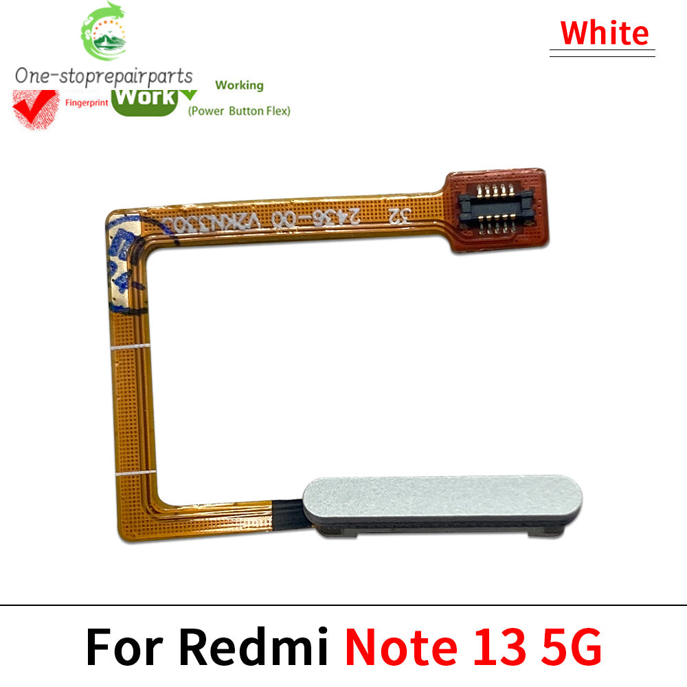 New For Xiaomi Redmi Note 13 Pro Plus 4G 5G Home Button Fingerprint Sensor Flex With Power Key Button Flex Cable  Xiaomi  Xiao mi phone repair parts