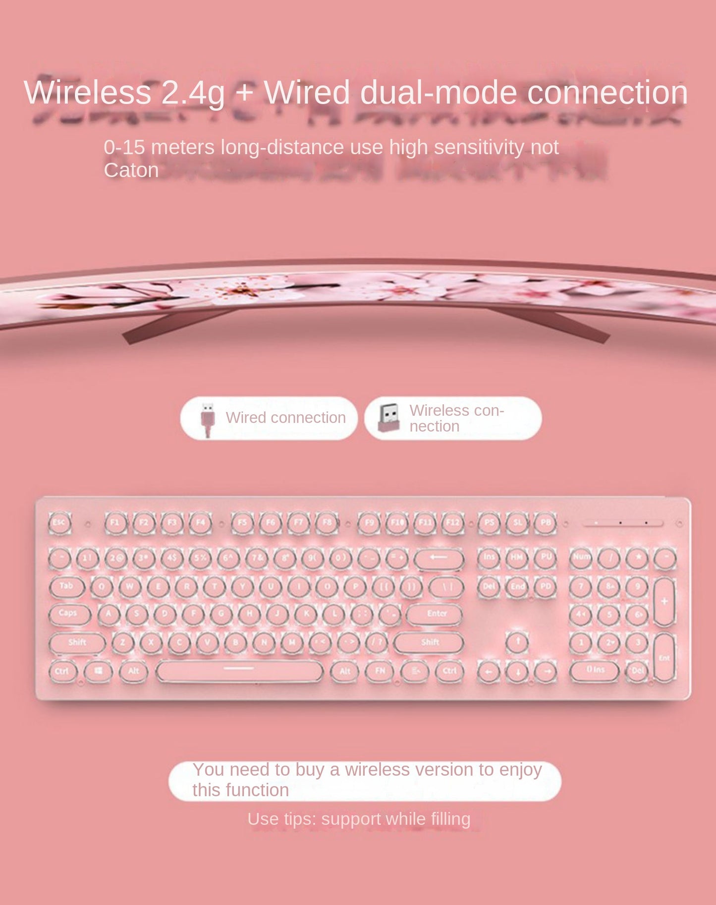 Accessories 912 Pink Mechanical Keyboard Mouse Set Wired Gaming Keys and Mice, Blue and Black Axis Keyboard