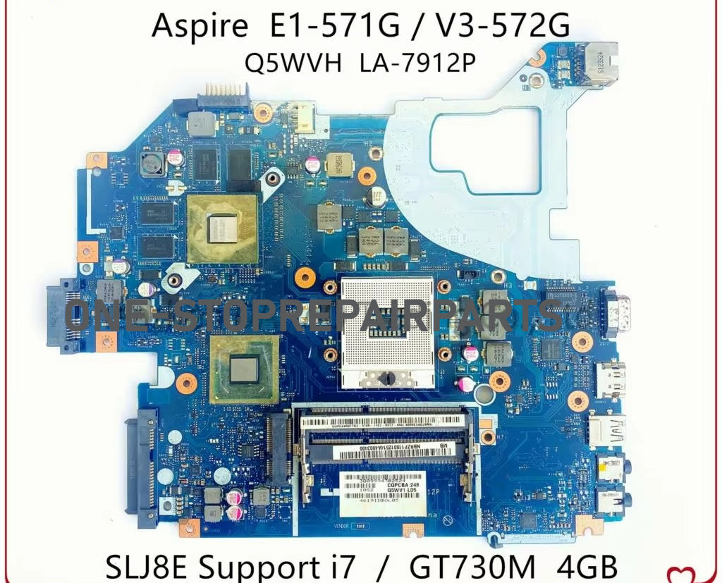 Q5WVH Q5WV1 LA-7912P For Acer Aspire V3-571G E1-571 E1-571G Laptop Motherboard With HM77 Chipset GT620M/630M/640M/GT710M 1GB/2GB Acer laptop repair parts