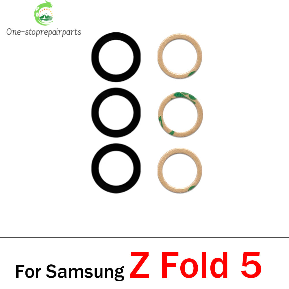 New Camera Glass For Samsung Z Flip 2 3 4 5 6 / Z Fold 2 3 4 5 6 5G Rear Back Camera glass Lens With Glue Adhesive Samsung phone repair parts