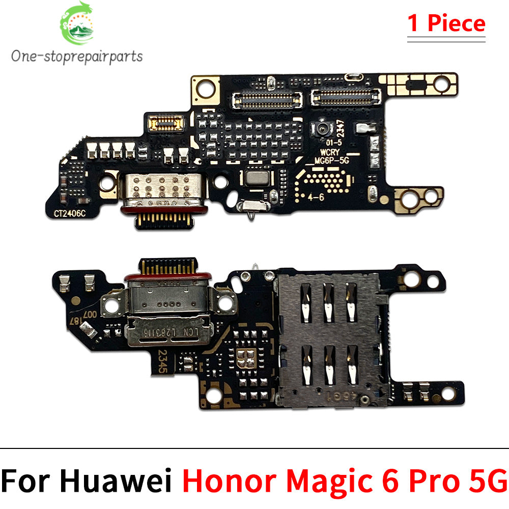 10Pcs, USB Charging Port Dock Charger Plug Connector Board Flex Cable For Huawei Honor 60 70 80 90 Pro Se Magic 4 5 6 Pro Lite Huawei phone repair parts