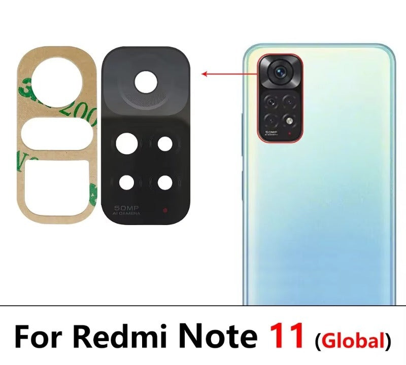 100Pcs Rear Back Camera Glass Lens For Xiaomi Redmi Note 7 8 8T 9 9s 10 10s 11 Pro 5G Camera Glass With Glue Adhesive  Xiaomi  Xiao mi phone repair parts