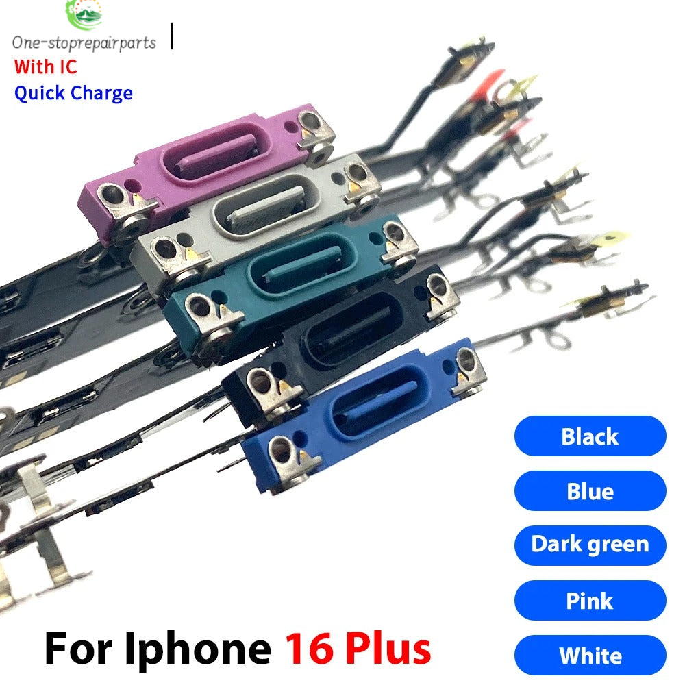 New For iPhone 16 Pro Max Plus USB Micro Charger Charging Port Dock Connector Microphone Board Flex Cable iPhone phone repair parts