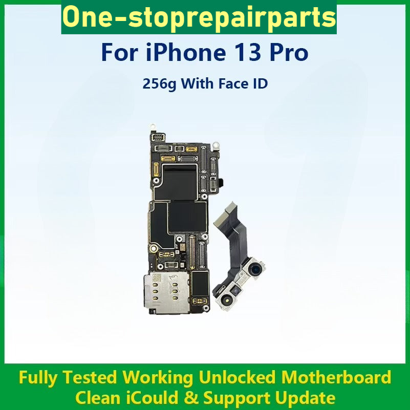 Fully Tested Authentic Motherboard For iPhone 13 Pro 128g/256g/512g Unlocked Mainboard With Face ID Cleaned iCloud Fast Shipping iPhone phone repair parts