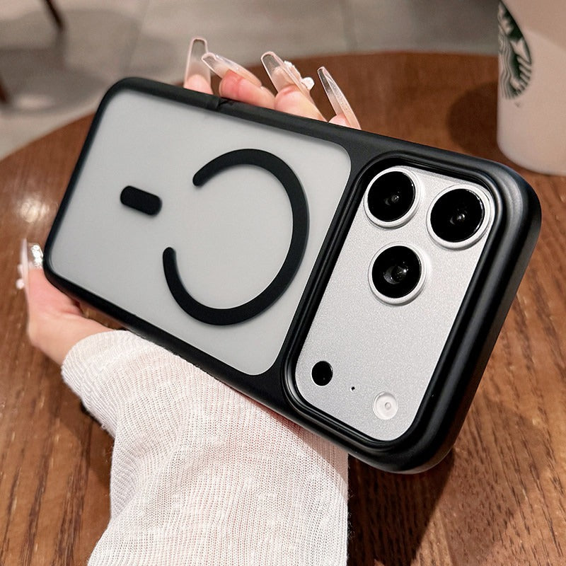 Semi-transparent matte magnetic suction For iPhone 18promax mobile phone case new iPhone17 new color scheme matte texture 16pro large hole lens advanced sense of men and women shell Phone Accessories