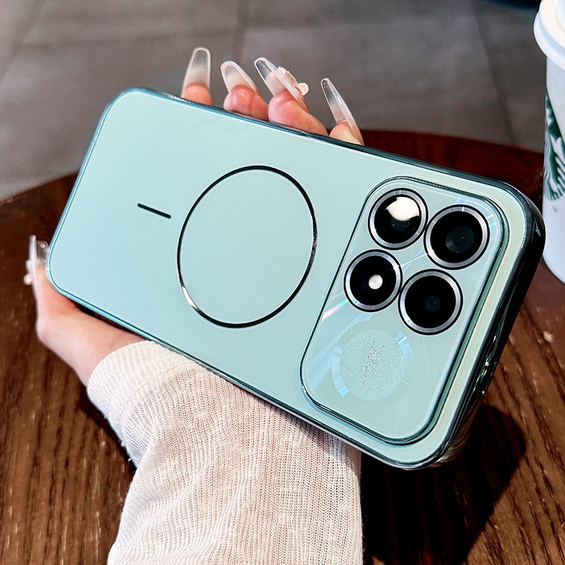 Laser thin ring For Redmi K100pro mobile phone case New k90 pro max integrated lens film all-inclusive protective case k80pro electroplated acrylic backplane case Phone Accessories
