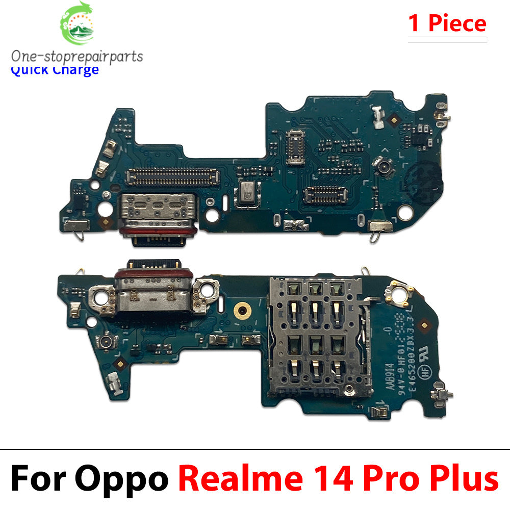 10Pcs, USB Charging Port Microphone Dock Connector Board Flex Cable For OPPO Realme 8 8i 10 11 12 14 Pro Plus Note 50 60 4G 5G Realme phone repair parts