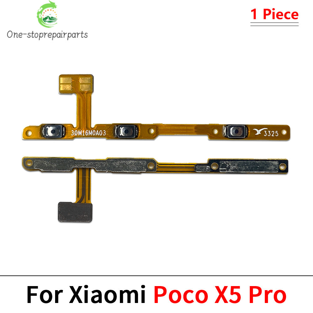 10Pcs, Power On Off Volume Side Button Key Flex Cable For Xiaomi Poco F4 F5 M3 M4 X3 X4 X5 X6 Pro 4G 5G GT Xiaomi  Xiao mi phone repair parts