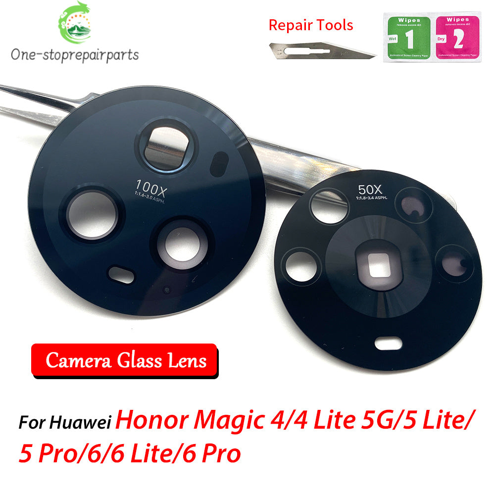 10Pcs, New For Huawei Honor Magic 4 5 6 Lite Pro 5G Camera Glass Lens Back Rear Camera Glass Lens with Adhesive Huawei phone repair parts