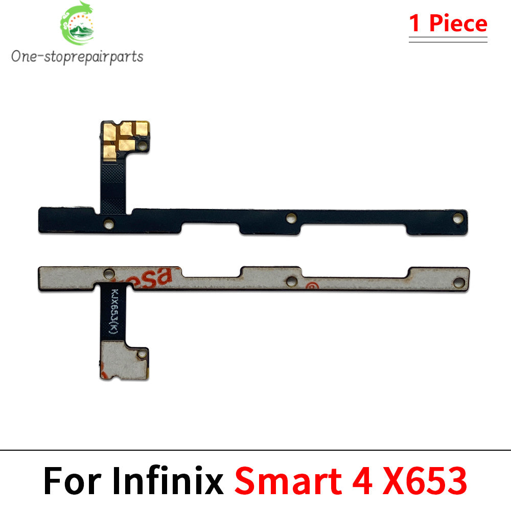 10Pcs, Volume Button Power On Off Button Flex Cable For infinix Smart 3 4 5 6 7 8 9 Pro HD Plus X612 X627 X6511 X6517 X6516  infinix phone repair parts