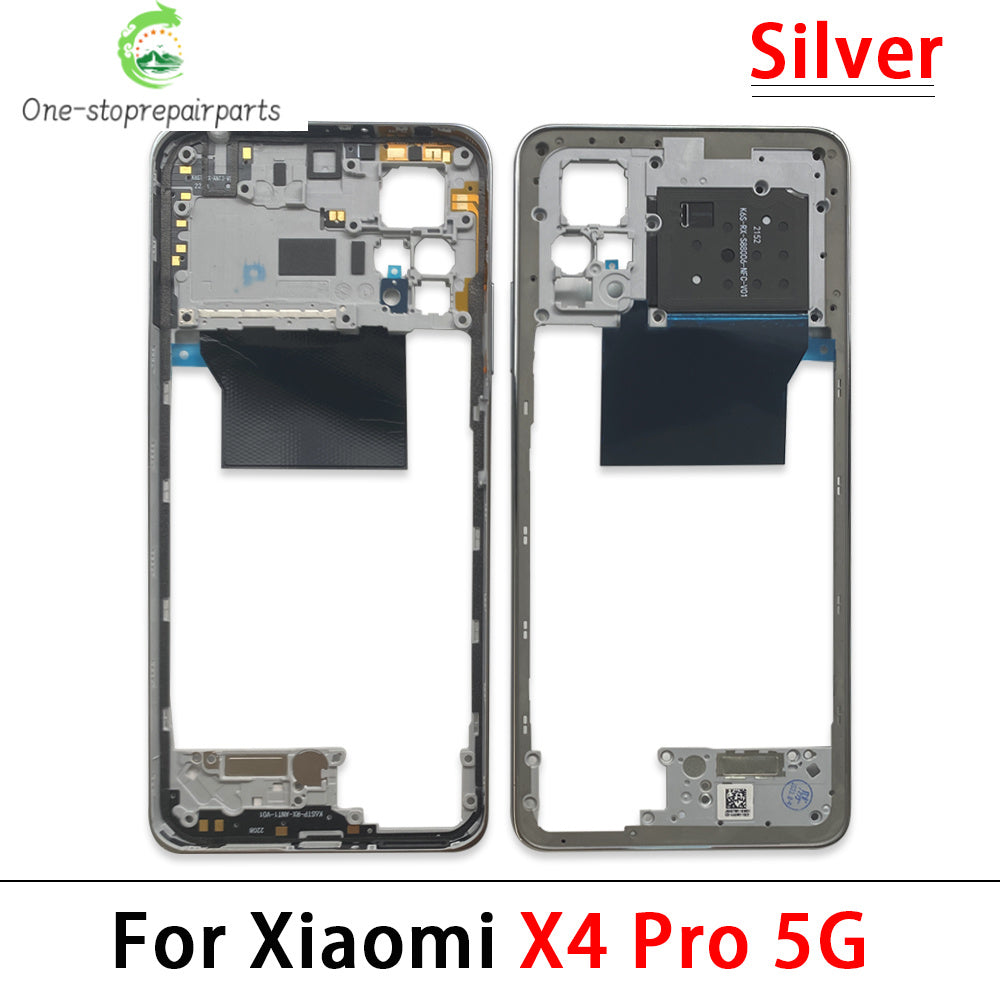10Pcs, Middle Frame Housing For Xiaomi Poco X3 X4 GT X4 X5 M5s M4 Pro 4G 5G Middle Frame Holder Cover Frame Volume Key Parts  Xiaomi  Xiao mi phone repair parts