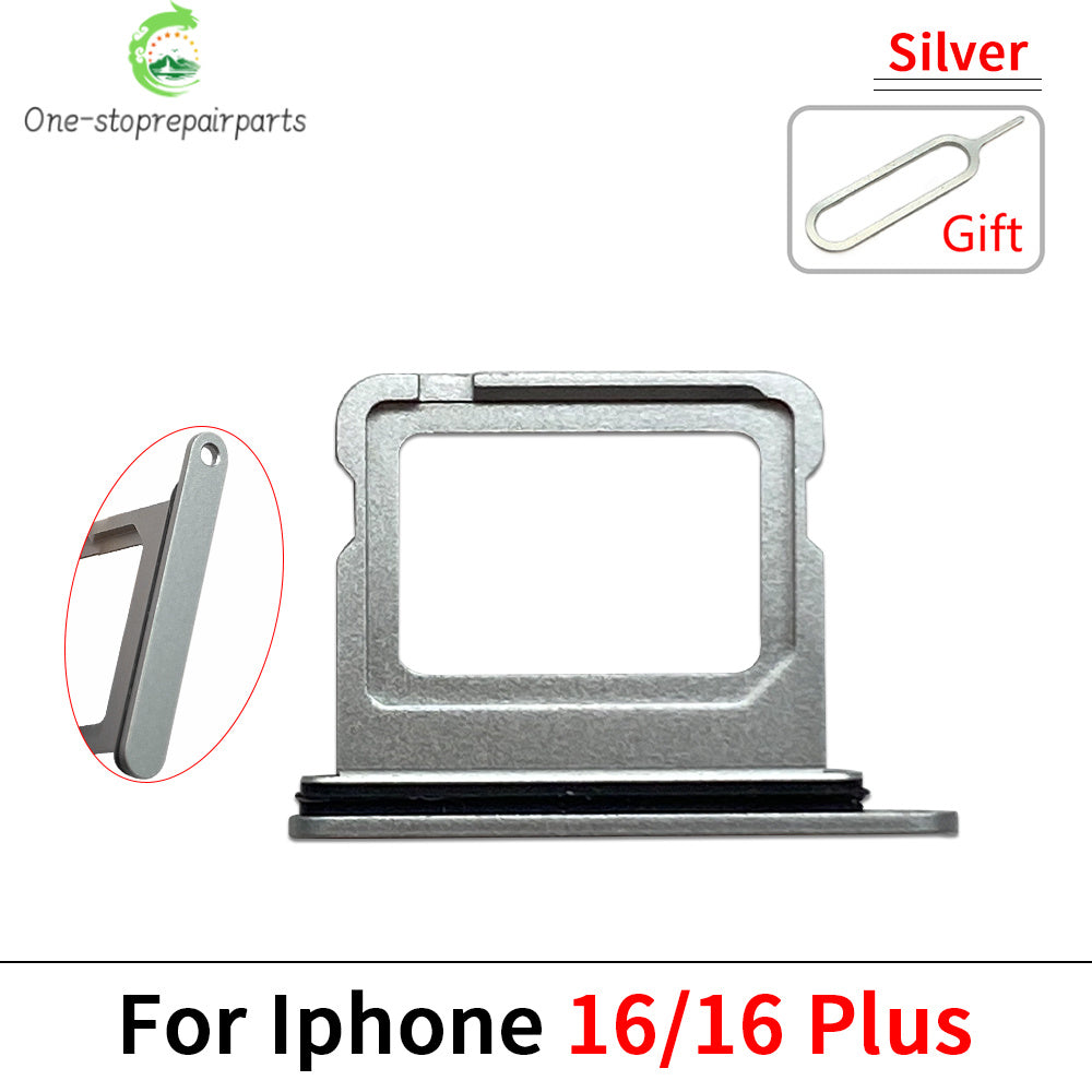 New Dual Single SIM Card Tray Slot Holder Adapter Accessories For iPhone 16 Pro 16Pro Max 16 Plus iPhone phone repair parts