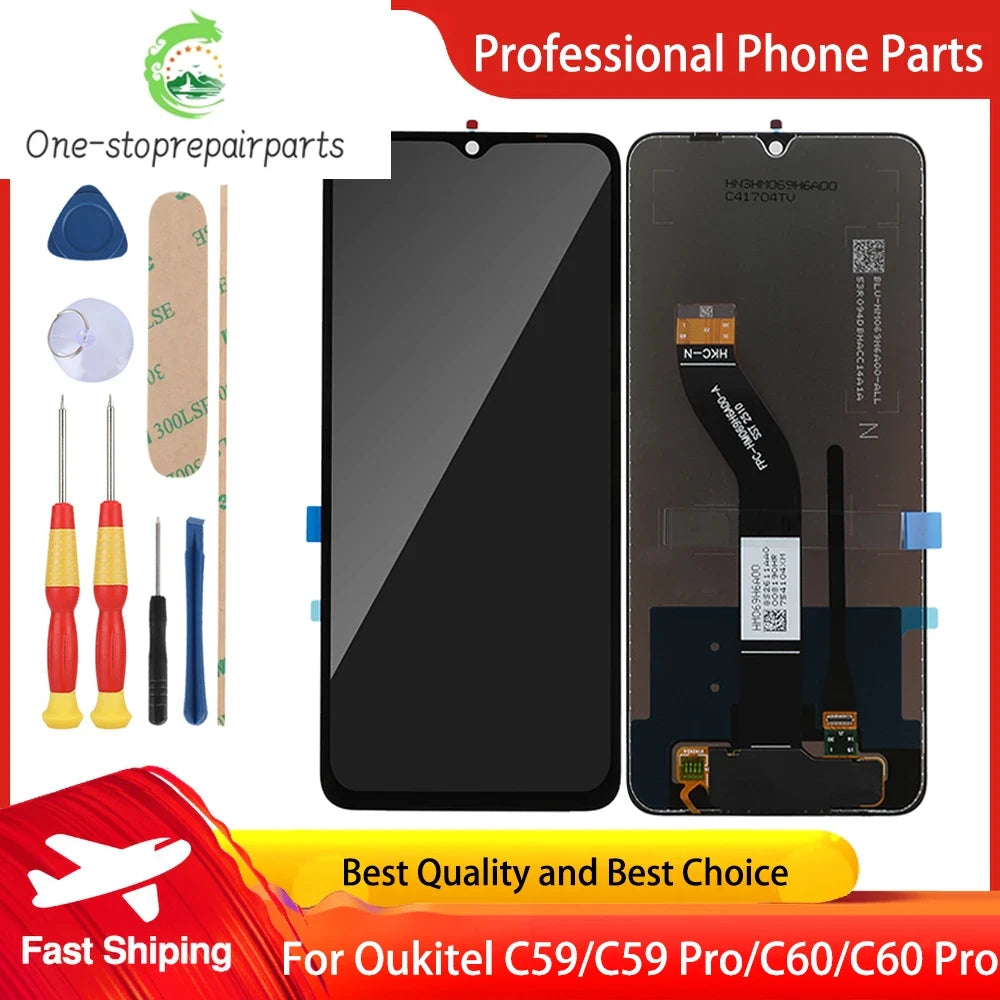Display Touch New For Oukitel C59 Pro C60 Pro C61 Pro C62 Pro C72 LCD Screen Digitizer Assembly With Frame Free Tools Other Brand Phone repair parts