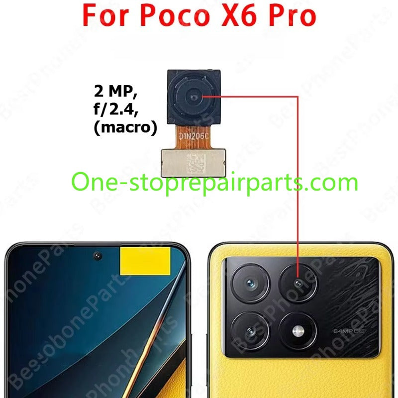 Rear Back Camera For Xiaomi Poco X6 Pro 5g PocoX6 X6Pro Camera Module Backside View Flex Cable Mobile Phone Spare Parts Xiaomi phone repair parts