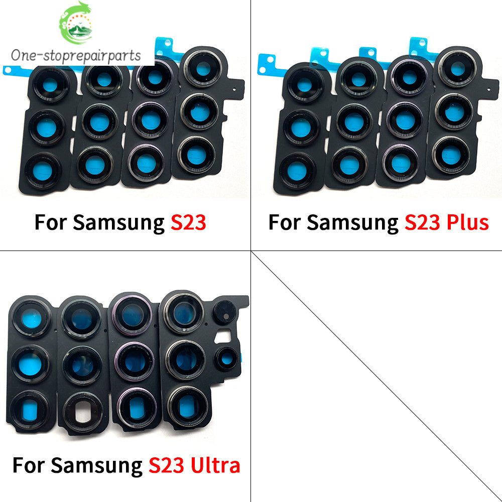 10Pcs/Lot, Rear Camera Glass Lens Back Camera Glass Cover Frame For Samsung S22 S23 Plus Ultra Replacement Parts Samsung phone repair parts