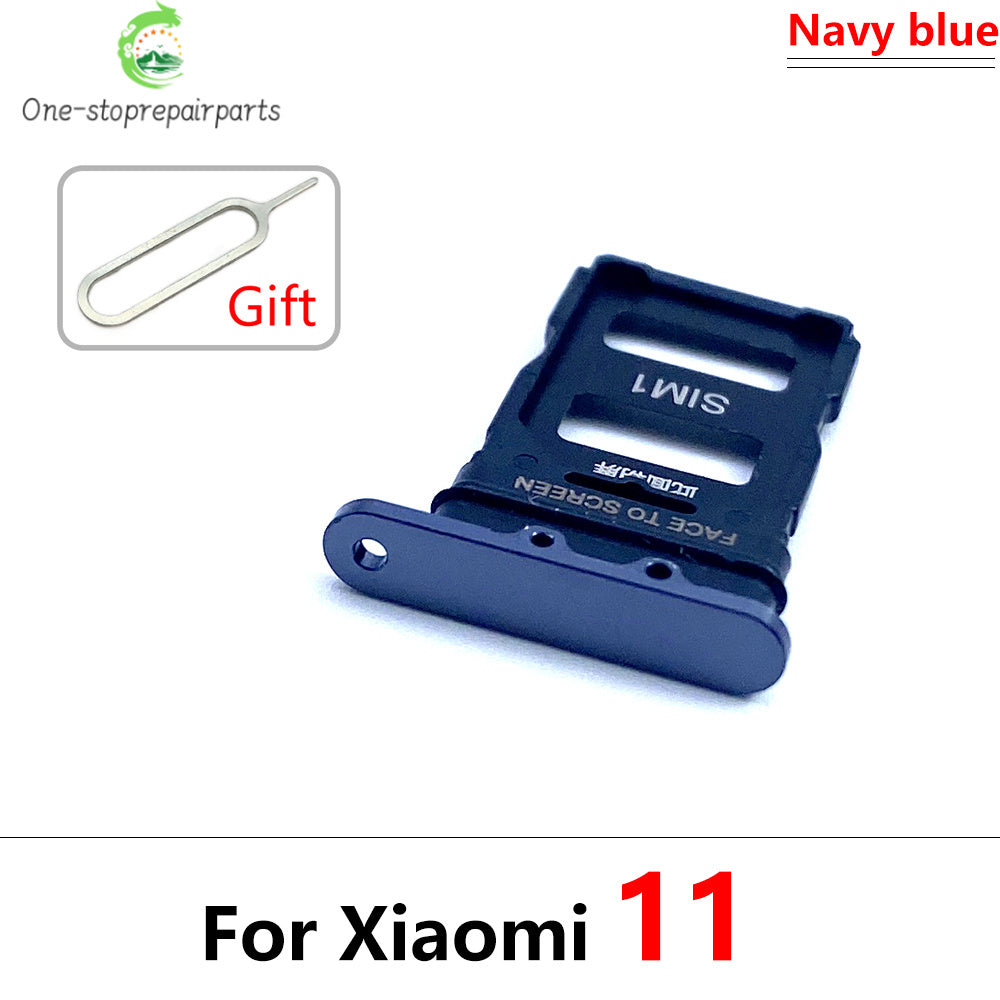 New SIM Card Slot SD Card Tray Holder Adapter For Xiaomi Mi 11 11T Mi11 Pro Lite Replacement Parts Black Blue Silver Xiaomi  Xiao mi phone repair parts