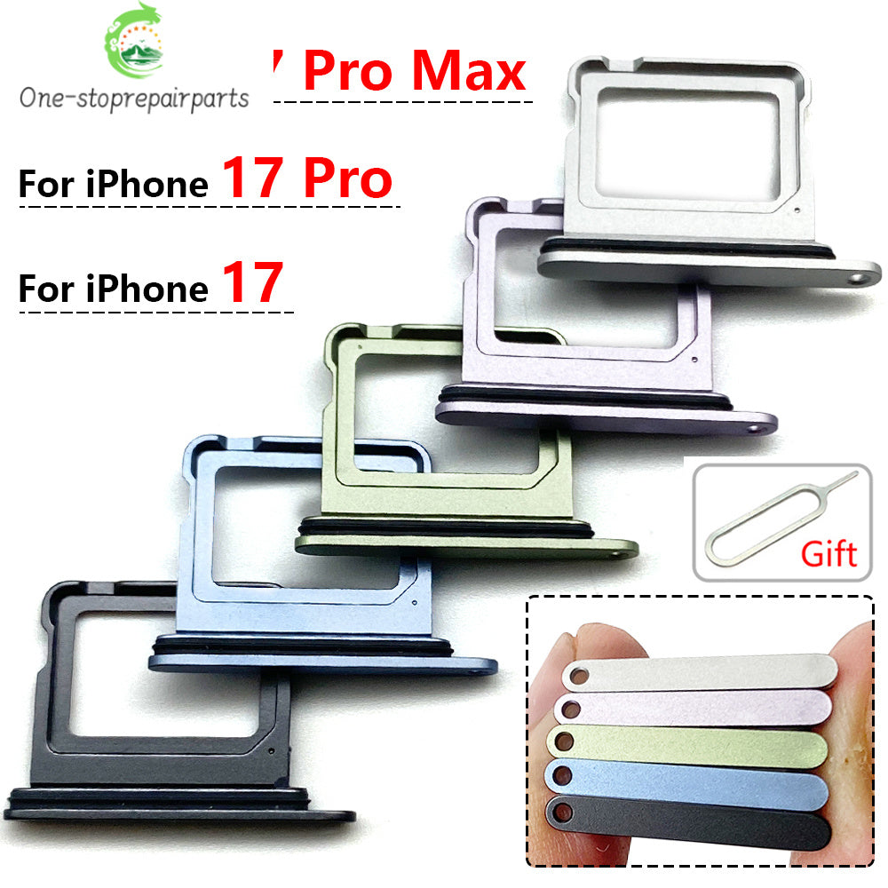 New For iPhone 17 Pro Max Micro Nano Dual SIM Card Holder Tray Slot Holder Adapter Socket iPhone phone repair parts