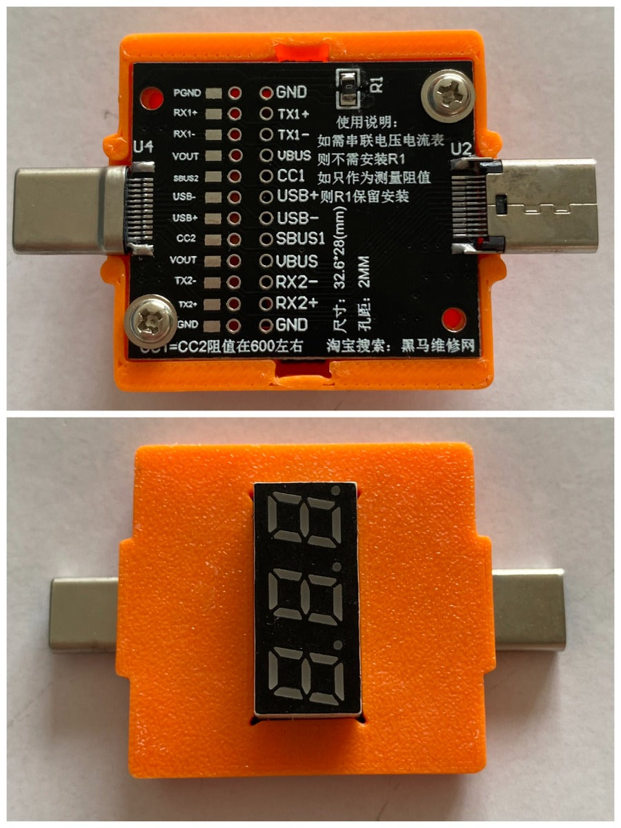 TYPE-C male to female test board USB3.1 female seat to male 24P adapter board PD fast charging extension resistance card repair tools