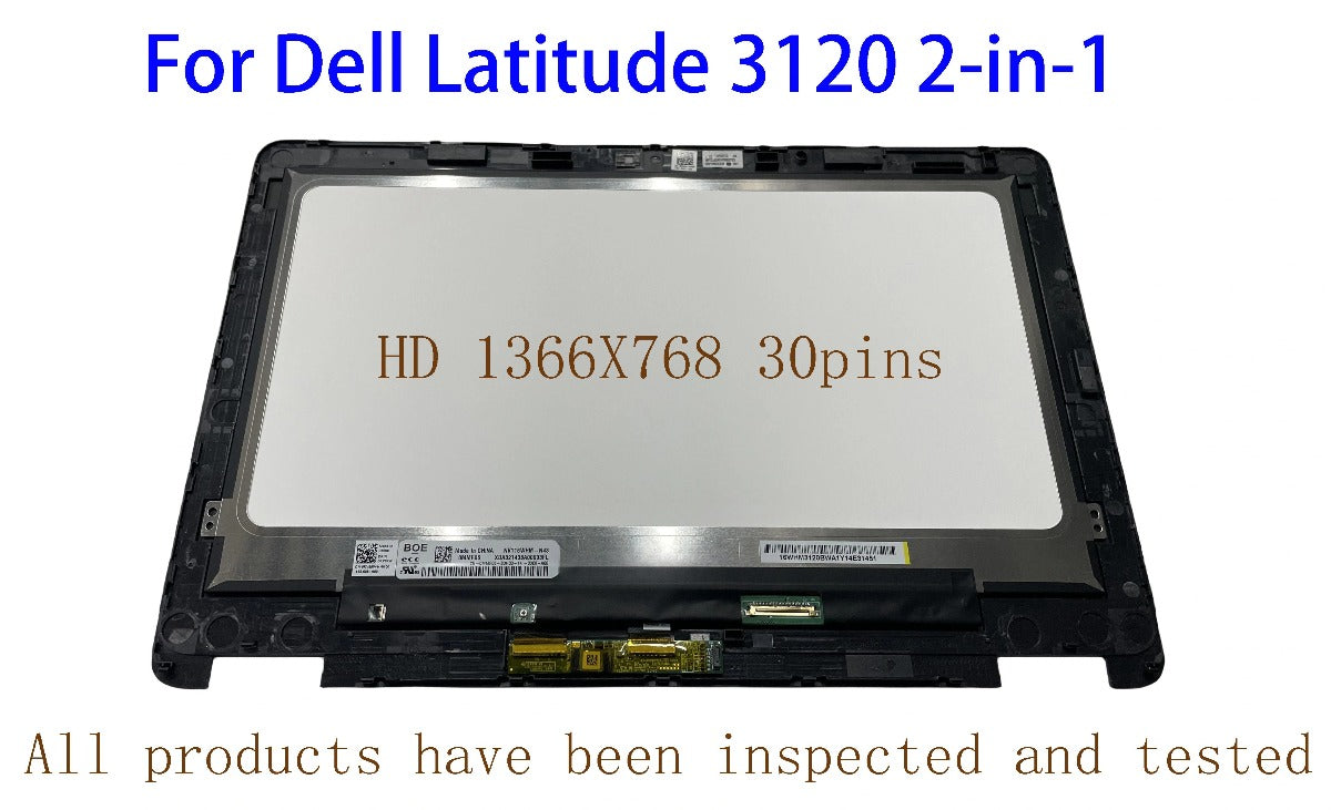 11.6inch IPS LCD Touch Screen Display Assembly For Dell Latitude 3120 2-in-1 P33T P33T001 HD 1366x768 30pins Dell laptop repair parts