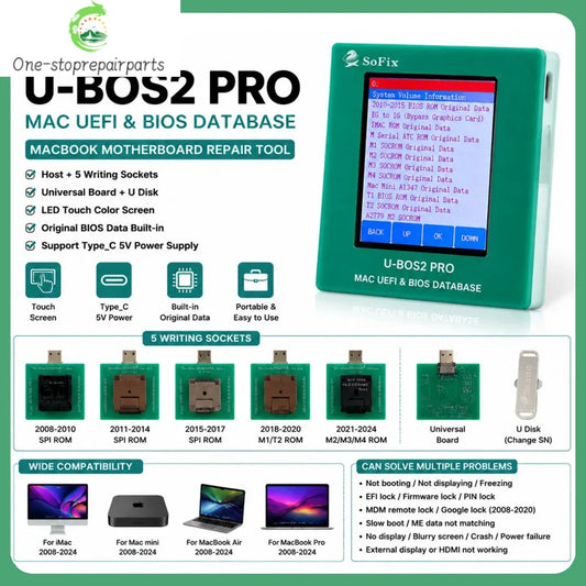 Sofix U-BOS2 Pro UEFI & BIOS Database Programmer for MacBook  iMac Pro Air 2008 to 2024  ROM Chips BIOS Repair Programmer Tool Professional Repair Tools