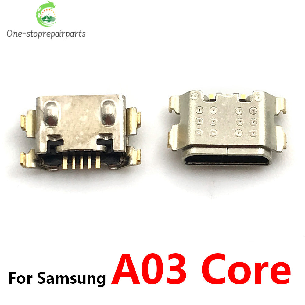 2Pcs，USB jack socket connector charger Charging Port For Samsung A02 A02s A22 A32 A52 A72 A33 A73 A03 Core A03s 4G 5G Samsung phone repair parts