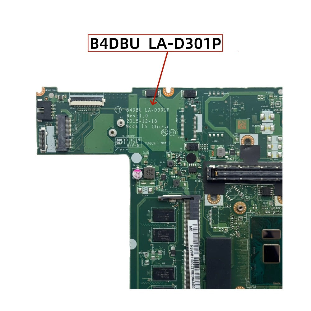 For Acer TravelMate P648-M TMP648 TMP648-M Laptop Motherboard B4DBU LA-D301P With i5-6200U CPU 4GB-RAM DDR4 UMA NB.VCB11.00C Acer laptop repair parts