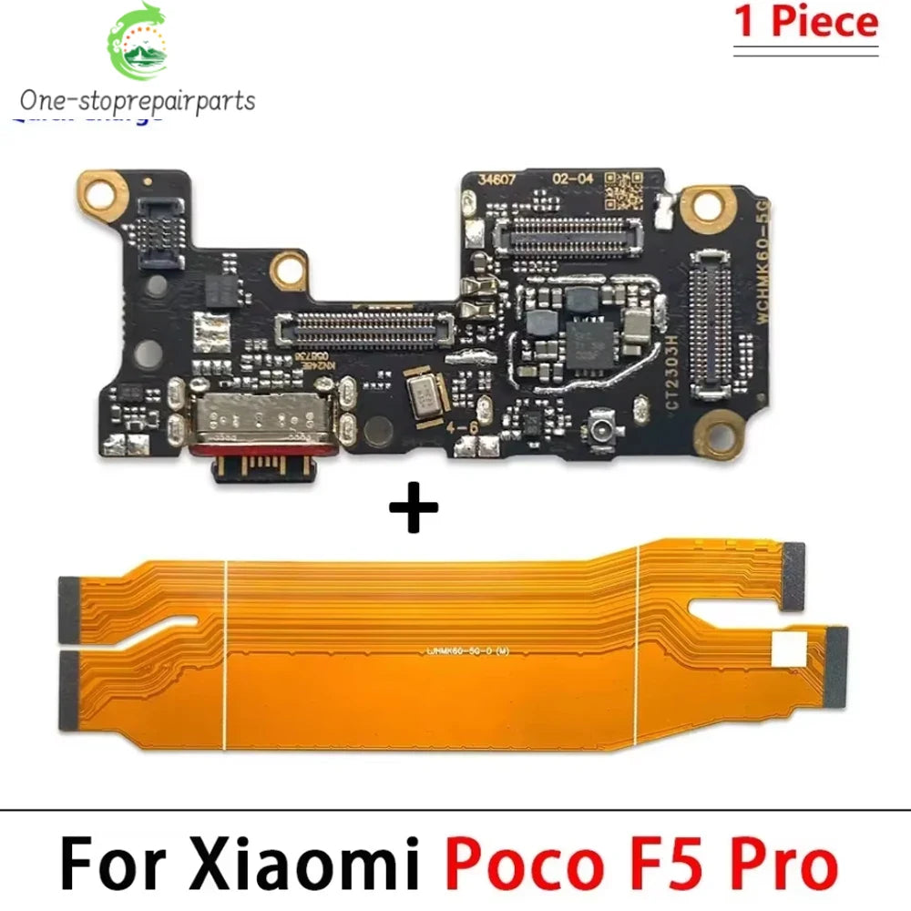 Dock Connector Micro USB Charger Charging Port Microphone Main Board Flex Cable For XIaomi Poco X5 X6 X7 F5 F6 F7 Pro 4G 5G  Xiaomi  Xiao mi phone repair parts