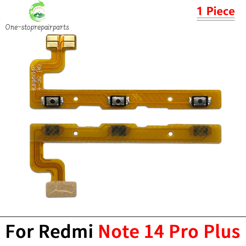 10Pcs, Power Switch On Off Button Volume control Key Button Flex Cable For Xiaomi Redmi Note 12 13 14 Pro Plus 4G 5G  Xiaomi  Xiao mi phone repair parts