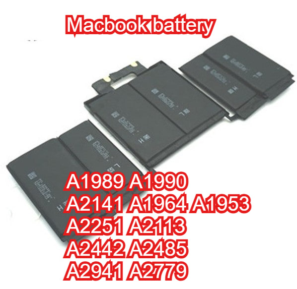 Macbook battery A1989 A1990 A2141 A1964 A1953 A2251 A2113 A2442 A2485 A2941 A2779 battery