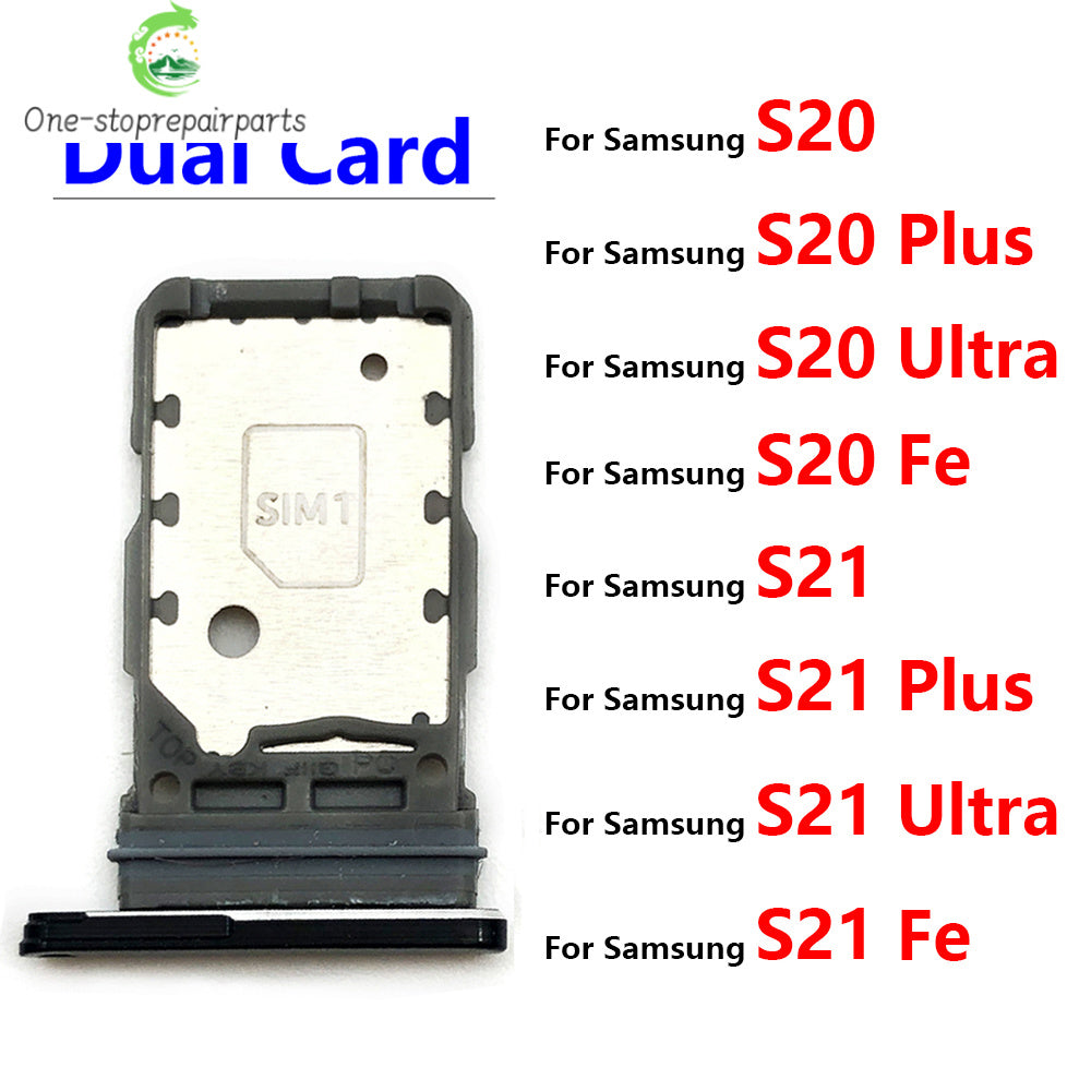 New For Samsung S21 S20 Plus Ultra Fe Dual SIM Card Slot SD Card Tray Holder Adapter Replacement Spare Parts Samsung phone repair parts
