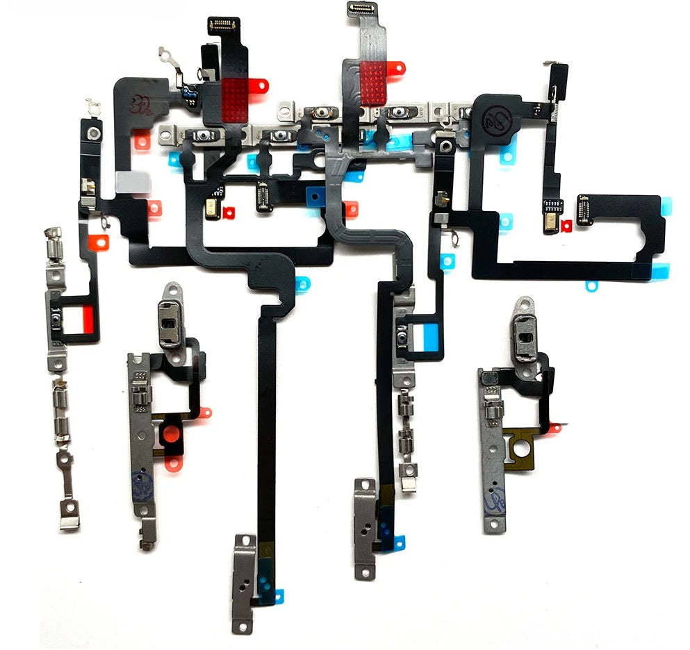 New For iPhone 13 14 15 Pro Max Mini Plus Power Volume Buttons Key Switch Flex Cable With Metal Material Replacement Parts iPhone phone repair parts