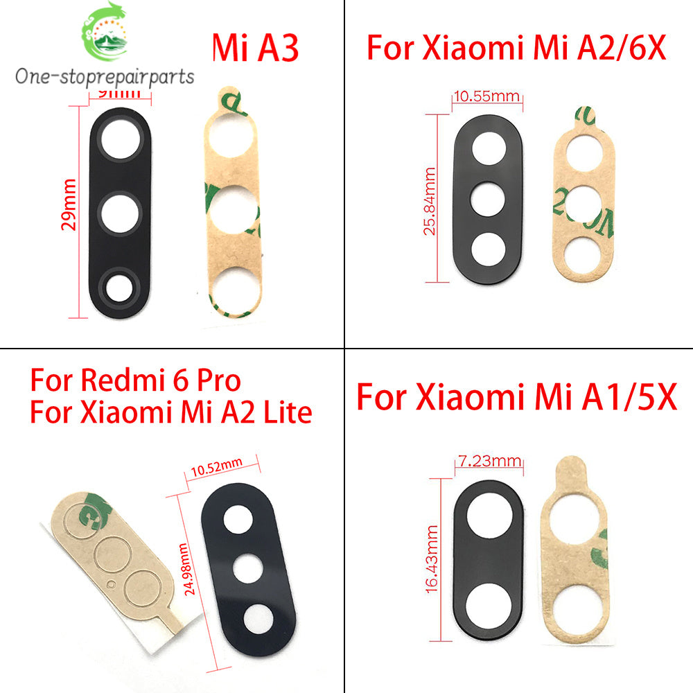 2Pcs/Lot, Rear Back Camera Glass Lens Cover For Xiaomi Mi A3 With Sticker Adhesive For Xiaomi Mi A1 A2 Lite Replacement Parts Xiaomi  Xiao mi phone repair parts