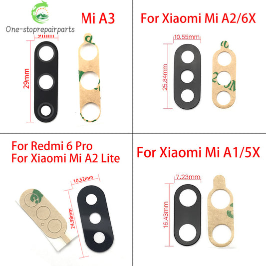 2Pcs/Lot, Rear Back Camera Glass Lens Cover For Xiaomi Mi A3 With Sticker Adhesive For Xiaomi Mi A1 A2 Lite Replacement Parts Xiaomi  Xiao mi phone repair parts