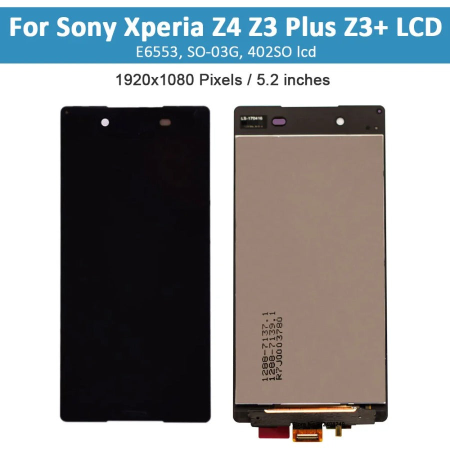 5.2" Original Display Module For SONY Xperia Z3 Plus lcd Z4 LCD Display Touch Screen Digitizer Assembly With Frame Replacement Sony phone repair parts
