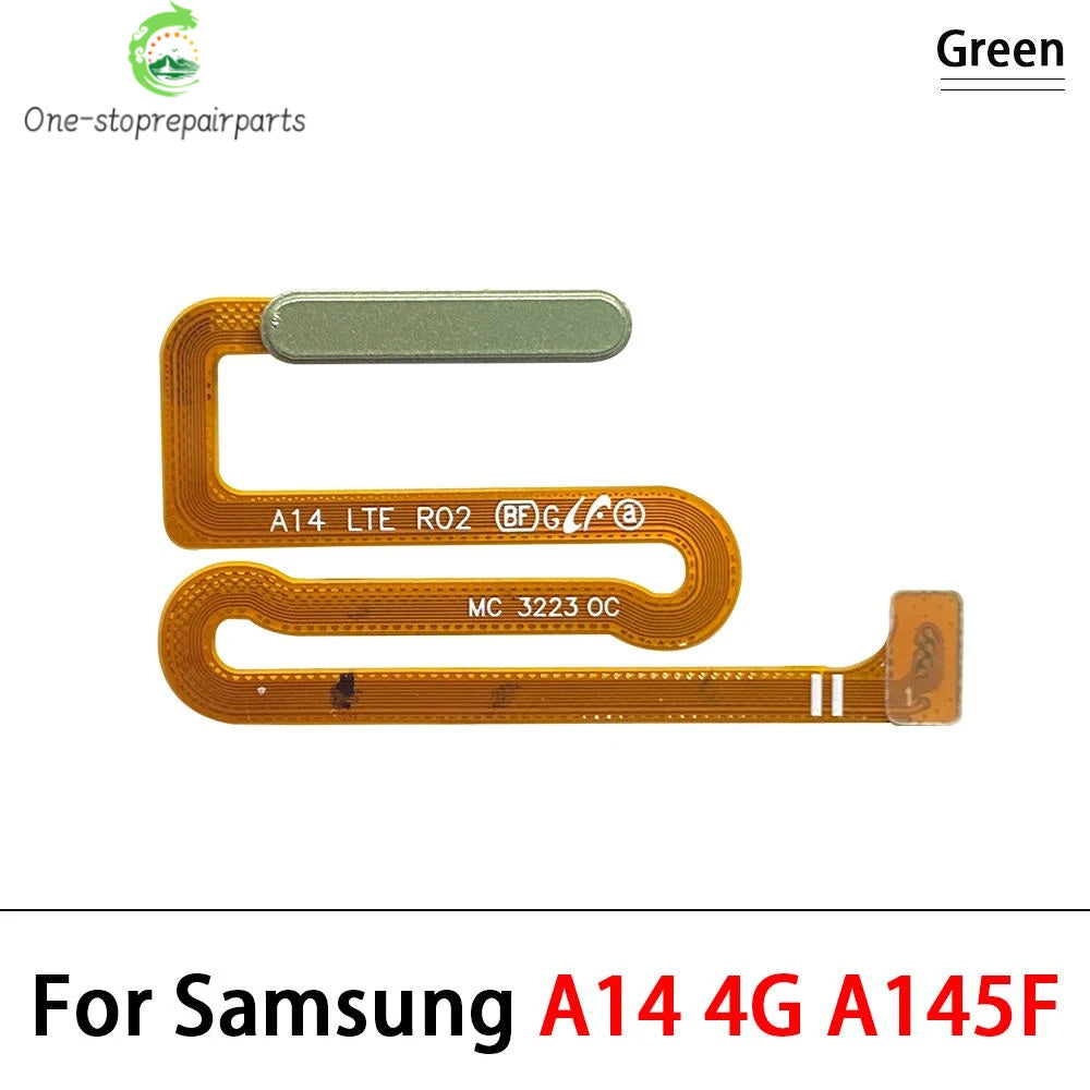 10Pcs, For Samsung A14 4G 5G A145F A145P A146B A146P Fingerprint Sensor Home Return Key Menu Button Flex Cable Samsung phone repair parts