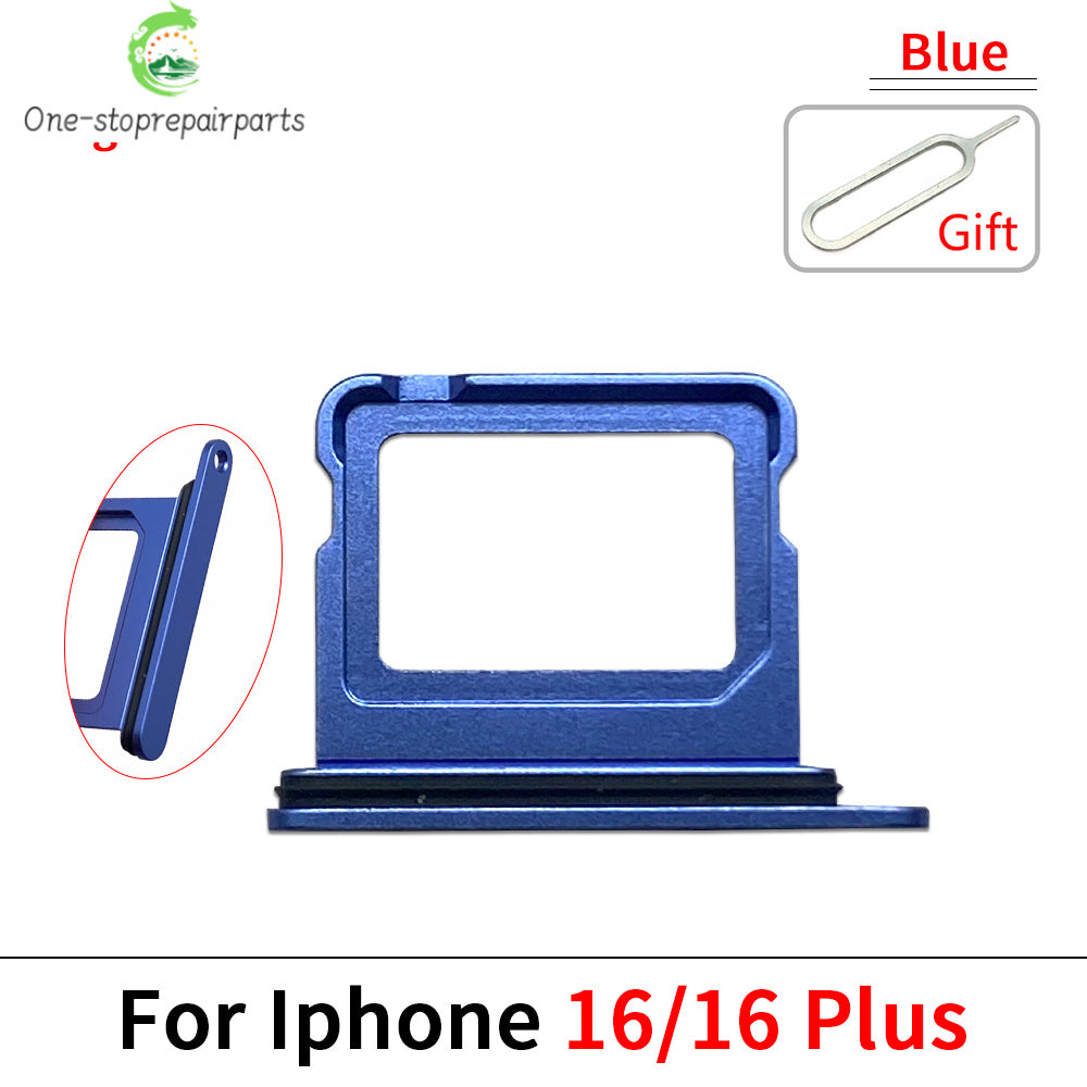 New Dual Single SIM Card Tray Slot Holder Adapter Accessories For iPhone 16 Pro 16Pro Max 16 Plus iPhone phone repair parts