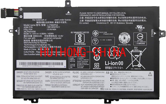LENOVO 5B10W13894 5B10W13895 5B10W13896 5B10W13897 battery