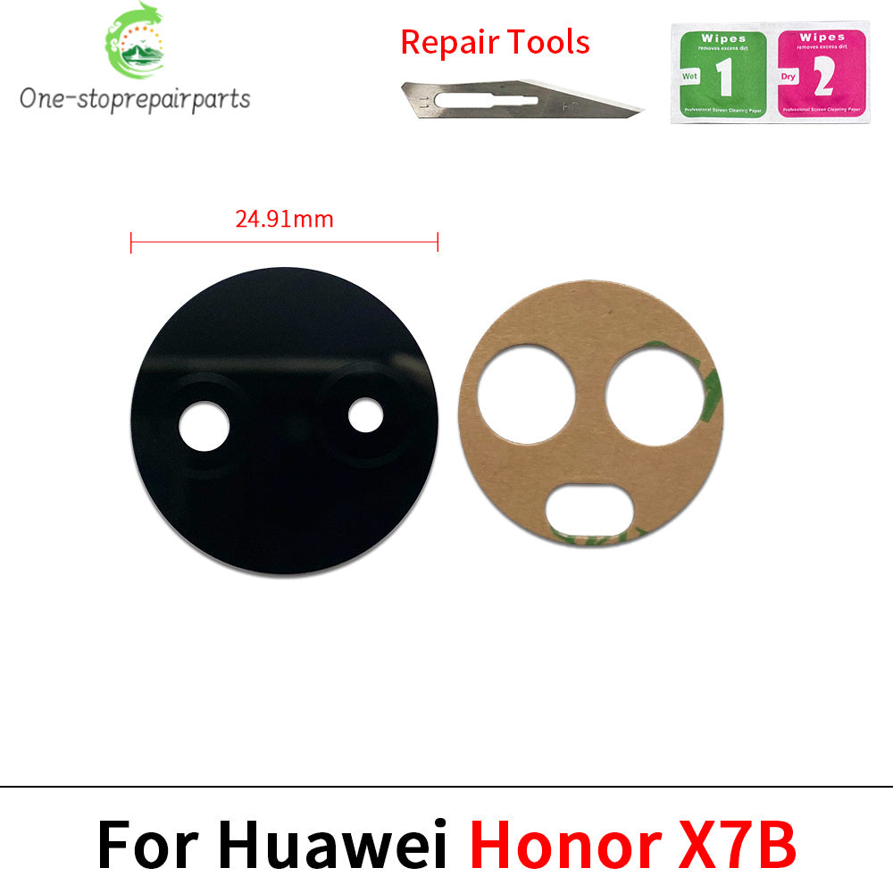 10Pcs Back Rear Camera Glass Lens With Adhesive For Huawei Honor X5 X6 X6s X6A X6B X7 X7A X7B X8 X8A X8B X9 X9A X9B 4G 5G Huawei phone repair parts