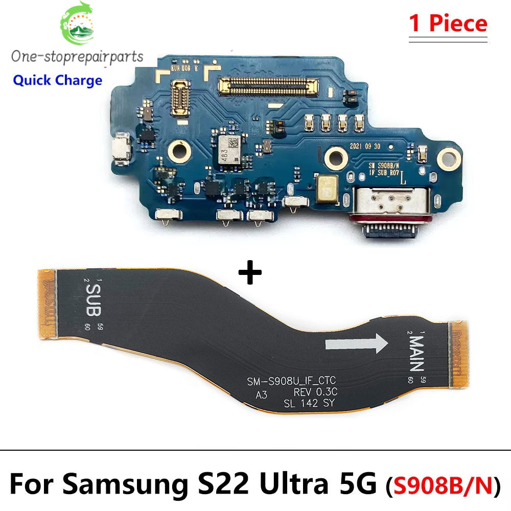 New USB Charger Charging Dock Port Connector Main Board Flex Cable For Samsung S22 S23 Plus Ultra 5G S901 S906 S908 S911 S916 Samsung phone repair parts